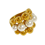 Ball Faux Pearls Ring