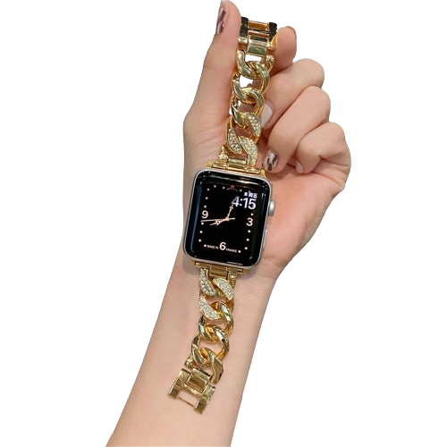 Women Gold Wristband + Case For Apple Watch