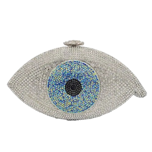 Evil eye clutch bag