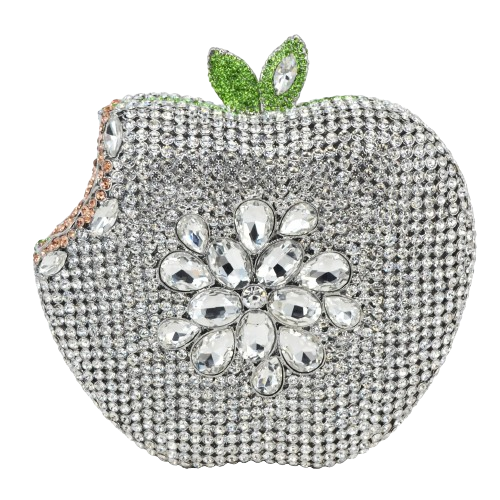 Pink Apple Diamond Crystal Party Clutch