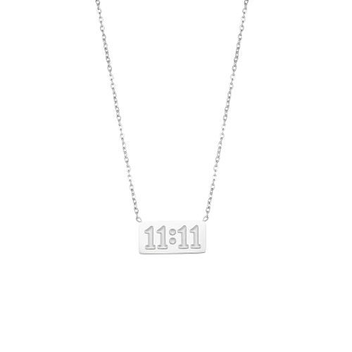 11:11 Rectangle Pendant Plate Necklace