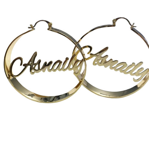 Custom Name Hoop Welded Letter Earrings