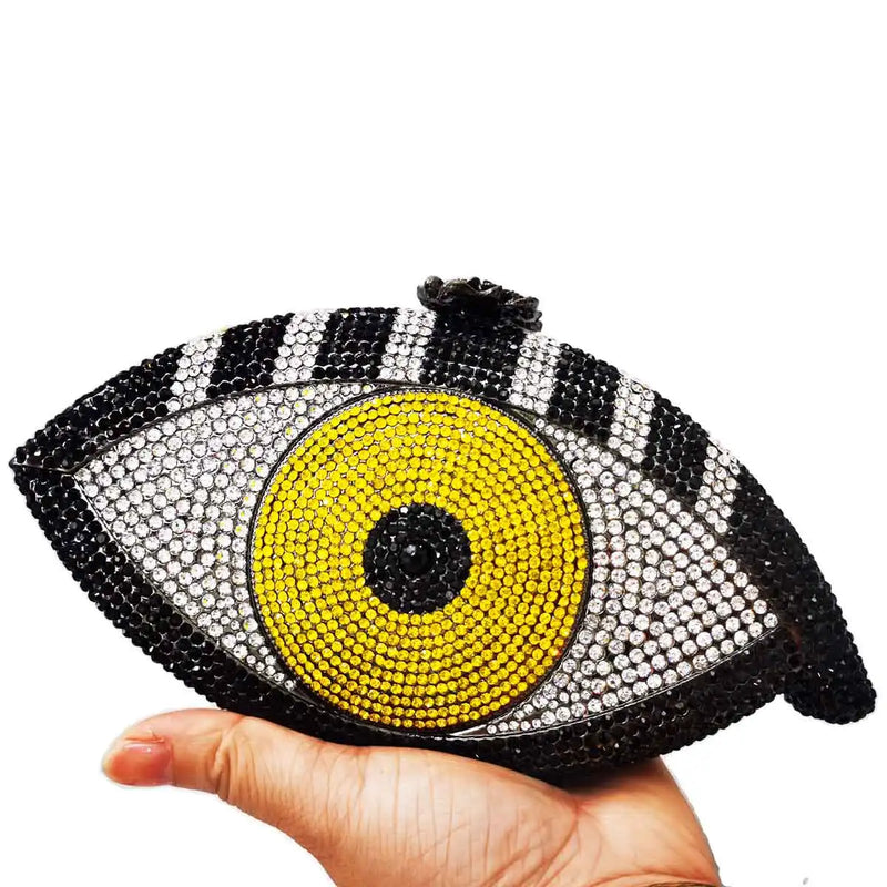 Evil eye clutch bag