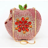 Pink Apple Diamond Crystal Party Clutch