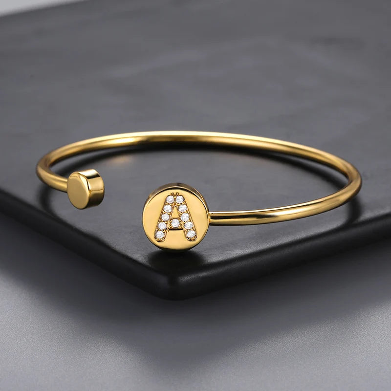 Initial A-Z Letters Zircon Bracelet