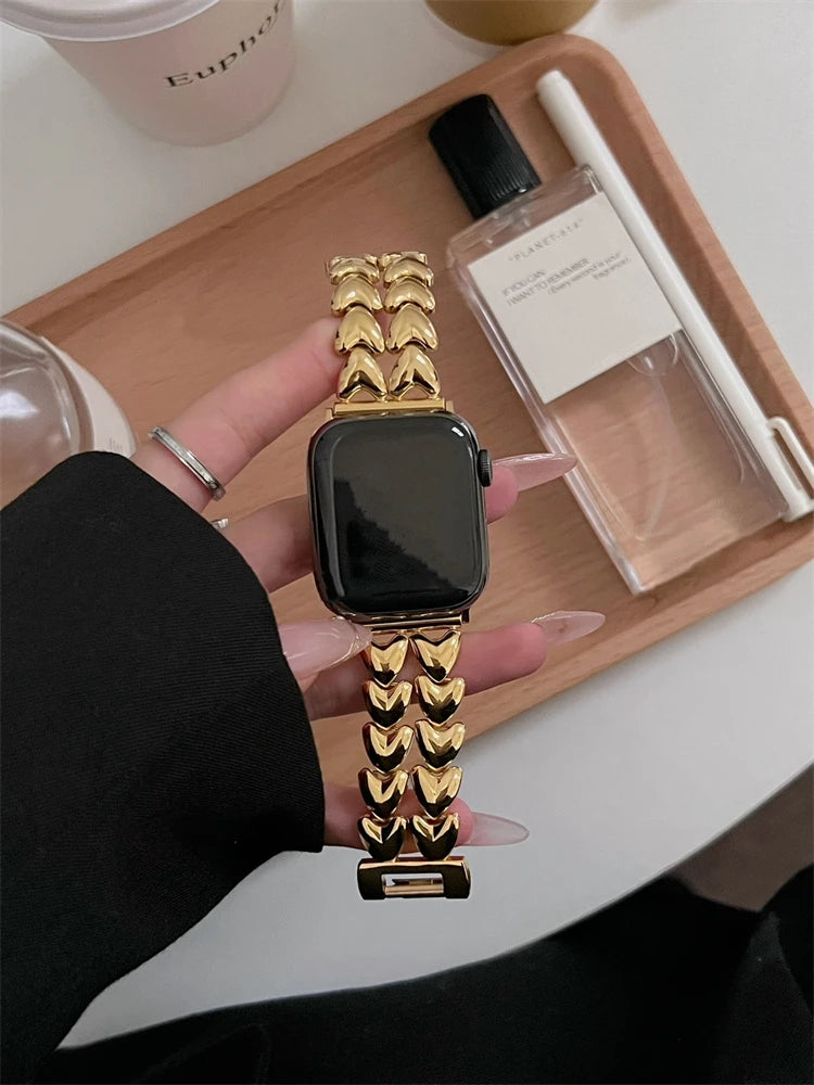 Love Heart Metal Strap For Apple Watch