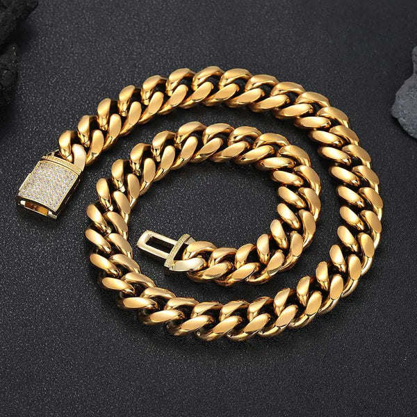 Stainless Steel Thick Heavy Cuban Link Chain Punk For Men