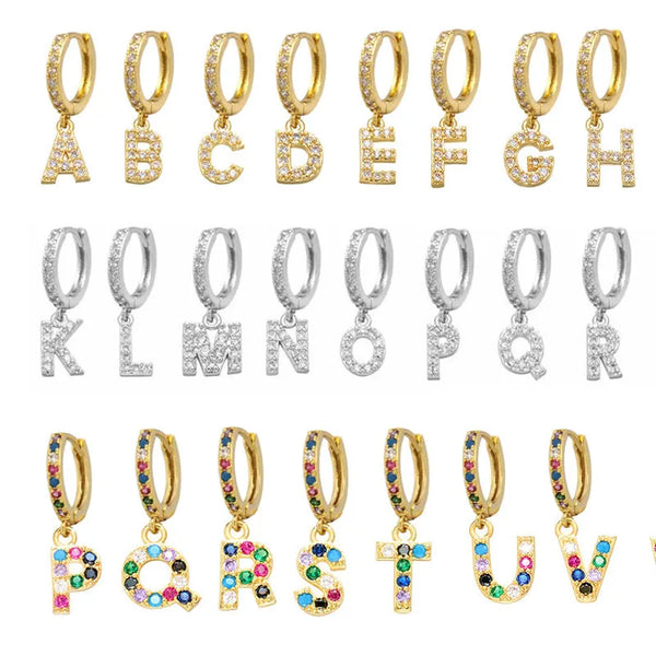 Initial A-Z Letters Mini Small Hoop Earrings