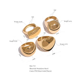 Chunky Heart Square Round Charm Statement Golden Rings