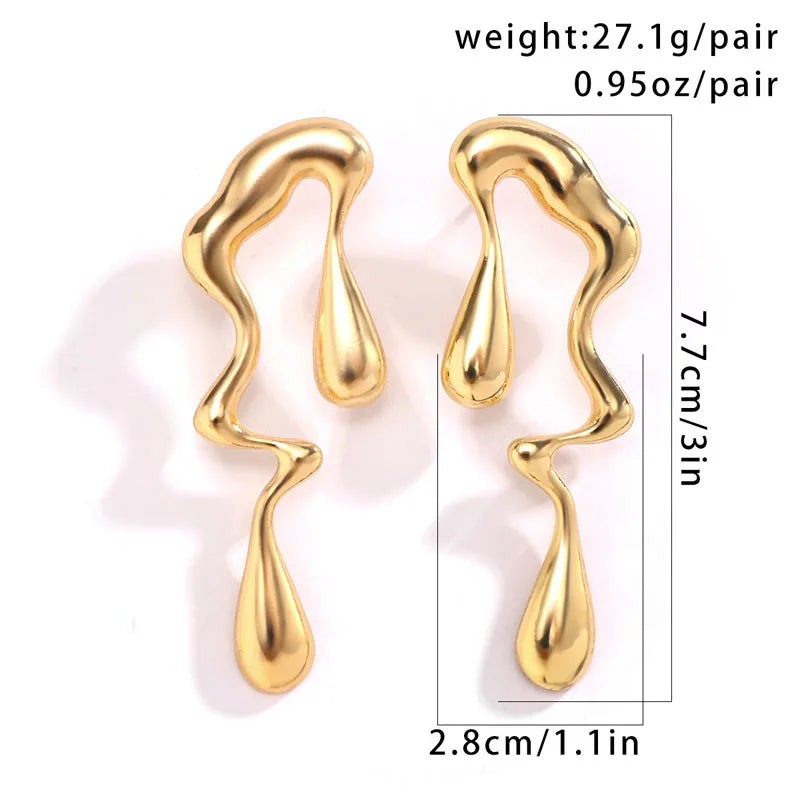 Irregular Water Drops Stud Earrings