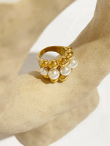 Ball Faux Pearls Ring