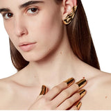 Half Ear Contour Metal Ear Clip Earrings