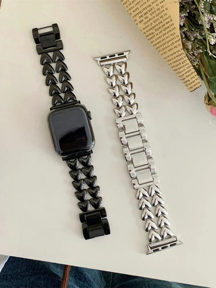 Love Heart Metal Strap For Apple Watch