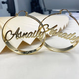 Custom Name Hoop Welded Letter Earrings